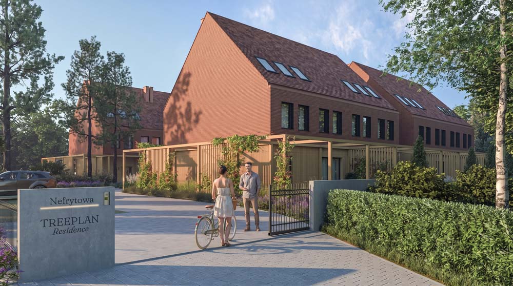 Wjazd na osiedle TREEPLAN Residence